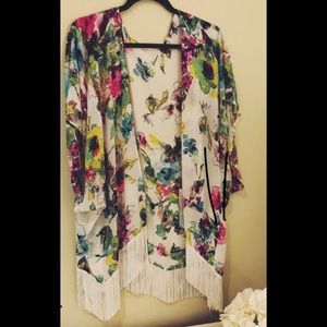 White Floral Kimono